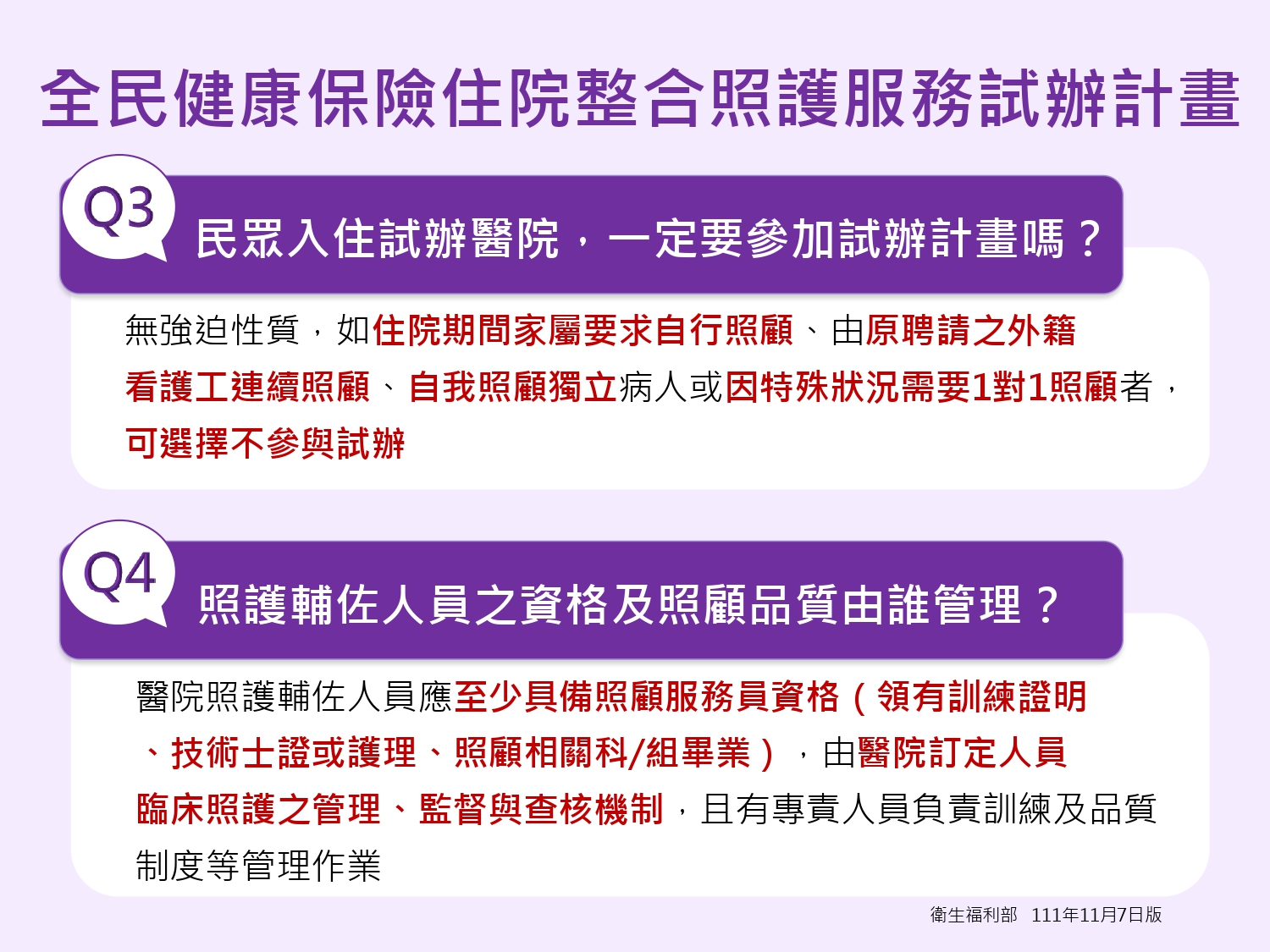 40家醫院試辦『住院整合照護』！病患住院不用帶看護