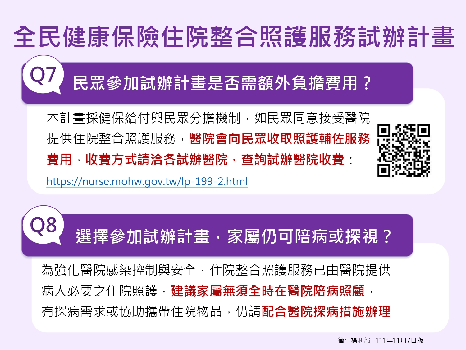 40家醫院試辦『住院整合照護』！病患住院不用帶看護